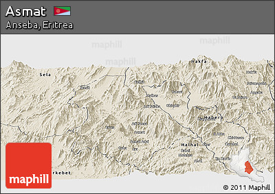 Shaded Relief Panoramic Map of Asmat