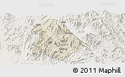 Shaded Relief Panoramic Map of Asmat, lighten