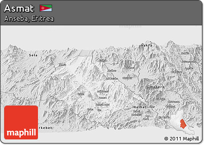 Silver Style Panoramic Map of Asmat