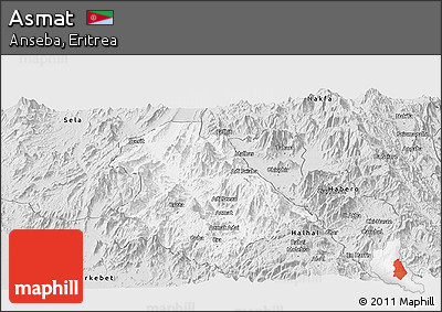 Silver Style Panoramic Map of Asmat