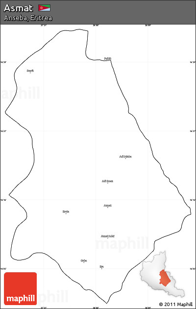 Blank Simple Map of Asmat, cropped outside