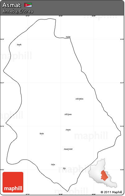 Blank Simple Map of Asmat, cropped outside
