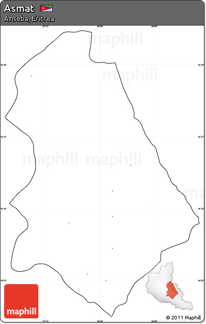 Blank Simple Map of Asmat, cropped outside, no labels