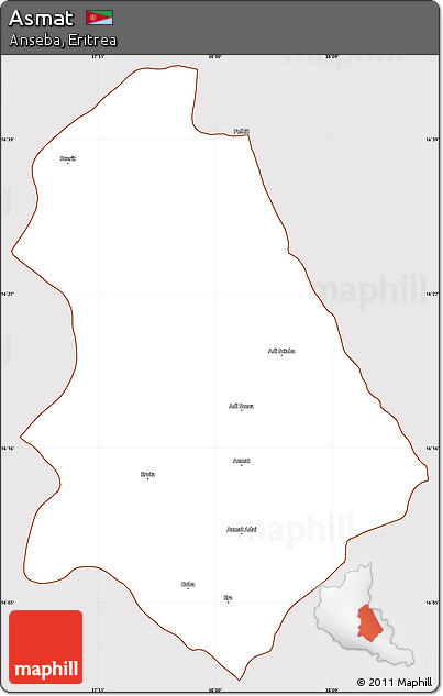 Classic Style Simple Map of Asmat, cropped outside