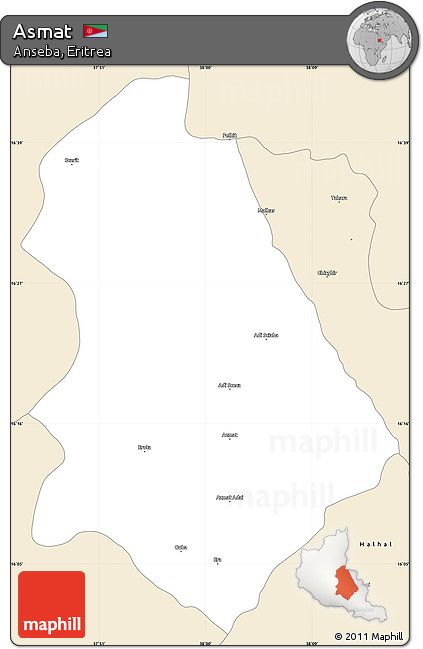 Classic Style Simple Map of Asmat