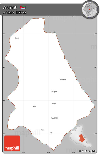 Gray Simple Map of Asmat, cropped outside
