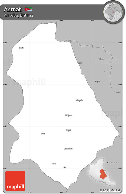 Gray Simple Map of Asmat