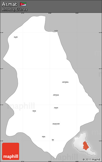 Gray Simple Map of Asmat, single color outside
