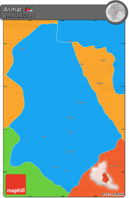 Political Simple Map of Asmat