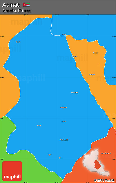 Political Simple Map of Asmat