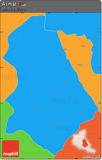 Political Simple Map of Asmat