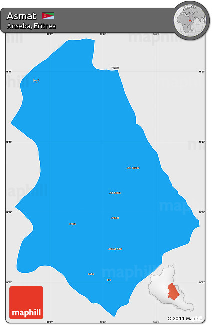 Political Simple Map of Asmat, single color outside
