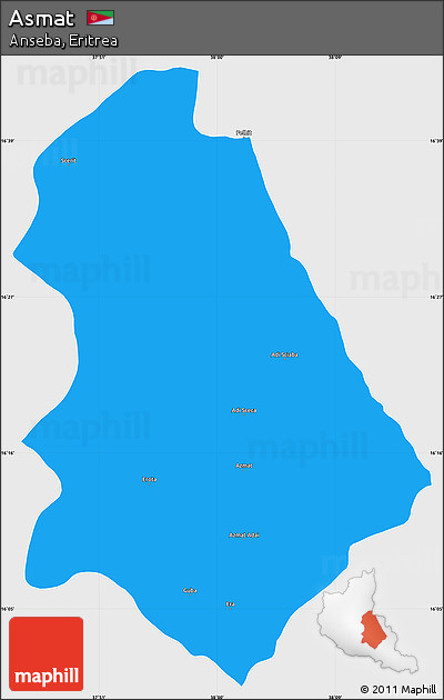 Political Simple Map of Asmat, single color outside