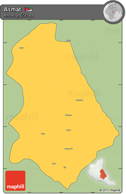 Savanna Style Simple Map of Asmat, cropped outside