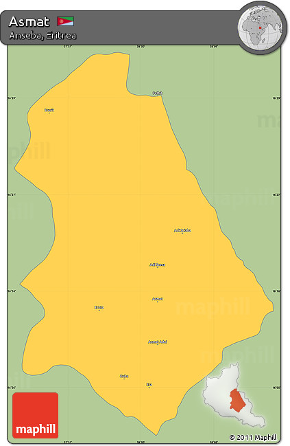 Savanna Style Simple Map of Asmat, single color outside