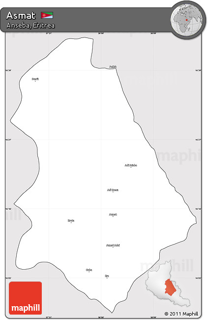 Silver Style Simple Map of Asmat, cropped outside