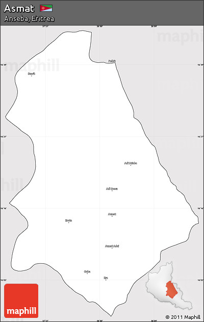 Silver Style Simple Map of Asmat, cropped outside