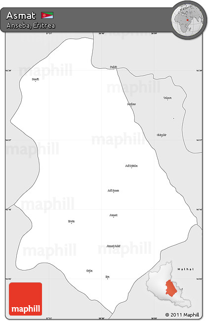 Silver Style Simple Map of Asmat