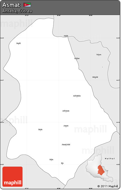 Silver Style Simple Map of Asmat