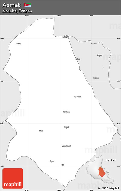 Silver Style Simple Map of Asmat