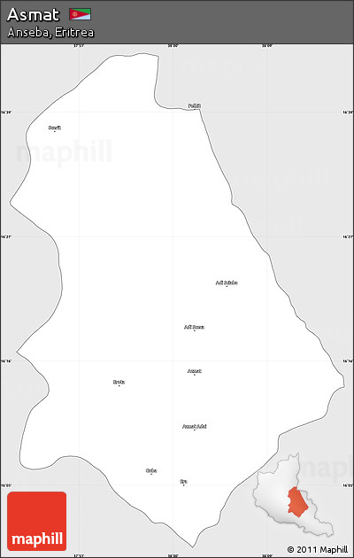 Silver Style Simple Map of Asmat, single color outside