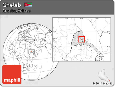 Blank Location Map of Gheleb, highlighted country