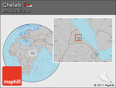 Gray Location Map of Gheleb, within the entire country