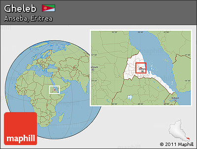 Savanna Style Location Map of Gheleb, highlighted country