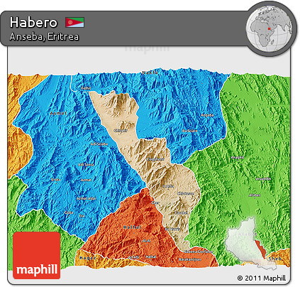 Satellite 3D Map of Habero, political outside