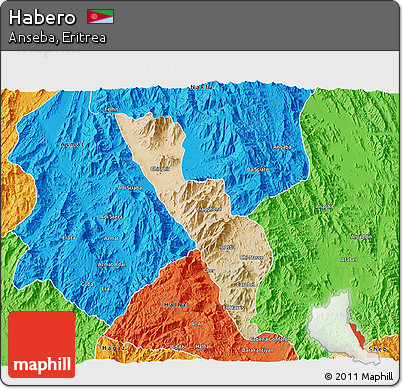 Satellite 3D Map of Habero, political outside