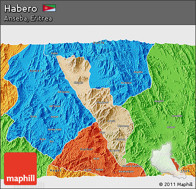 Satellite 3D Map of Habero, political outside
