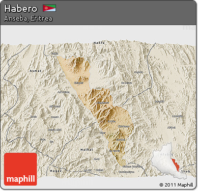 Satellite 3D Map of Habero, shaded relief outside