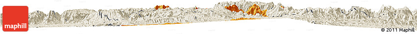 Political Horizon Map of Habero, shaded relief outside