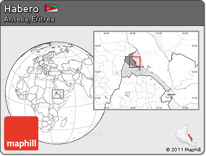 Blank Location Map of Habero, highlighted country, highlighted parent region, within the entire country
