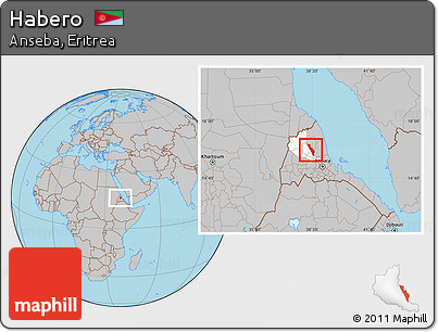 Gray Location Map of Habero, highlighted parent region