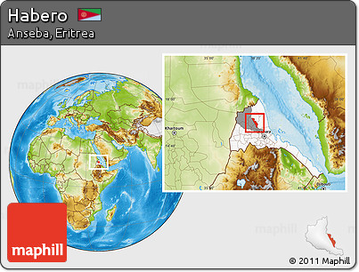 Physical Location Map of Habero, highlighted country, highlighted parent region