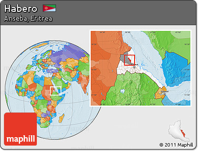 Political Location Map of Habero, highlighted country, highlighted parent region, within the entire country
