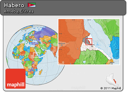 Political Location Map of Habero, highlighted country, highlighted parent region