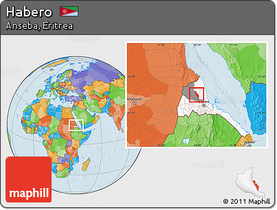 Political Location Map of Habero, highlighted country, highlighted parent region