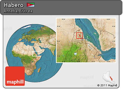 Satellite Location Map of Habero, within the entire country