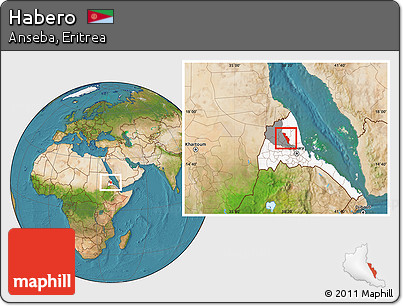 Satellite Location Map of Habero, highlighted country, highlighted parent region