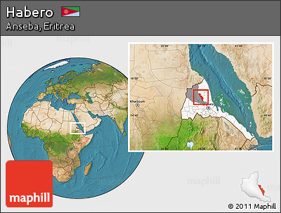 Satellite Location Map of Habero, highlighted country, highlighted parent region