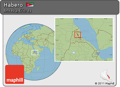 Savanna Style Location Map of Habero, within the entire country
