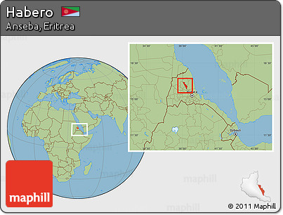 Savanna Style Location Map of Habero, within the entire country