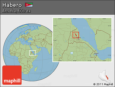 Savanna Style Location Map of Habero, within the entire country