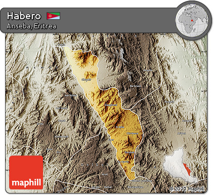 Physical Map of Habero, semi-desaturated