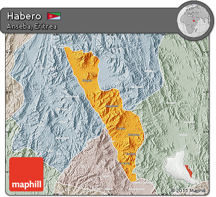 Political Map of Habero, lighten, semi-desaturated