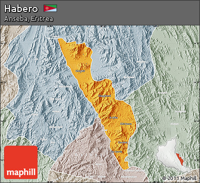 Political Map of Habero, lighten, semi-desaturated