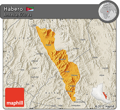 Political Map of Habero, shaded relief outside