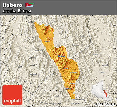 Political Map of Habero, shaded relief outside